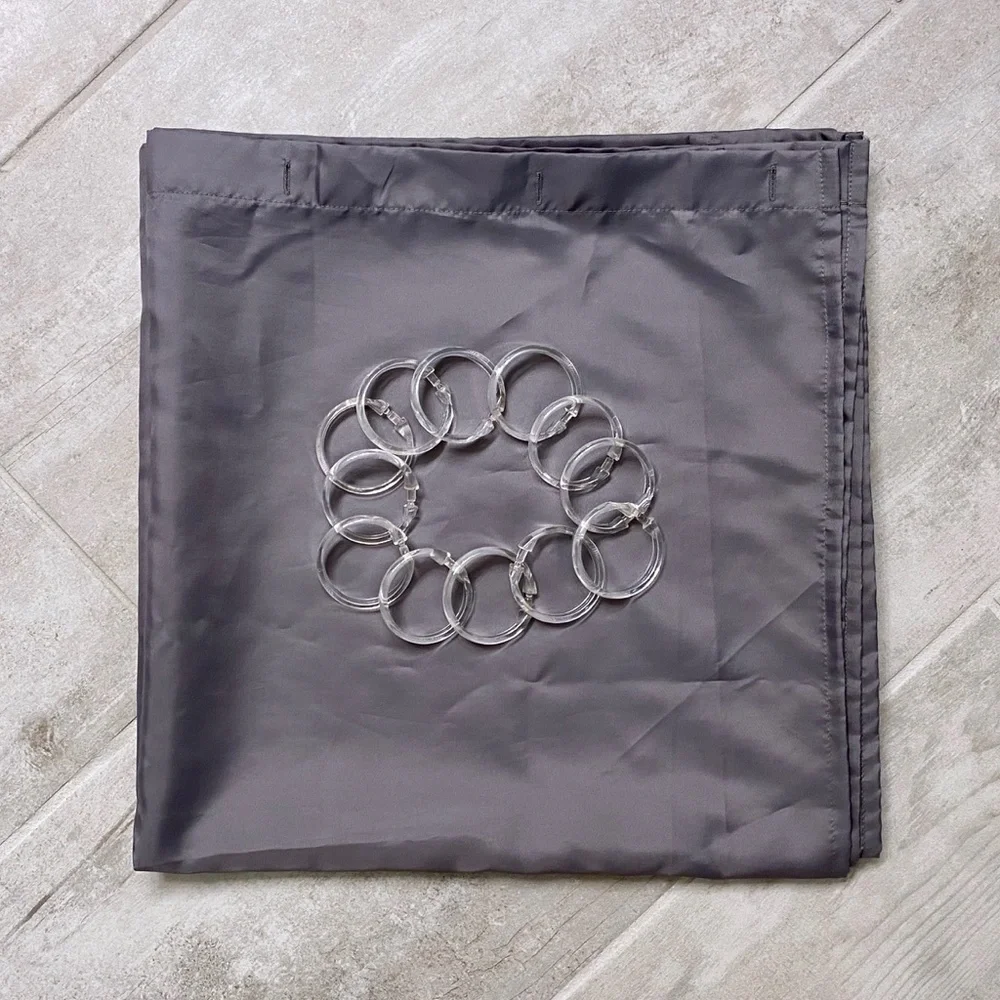 NEW White and Gray Shower Curtains with Rings